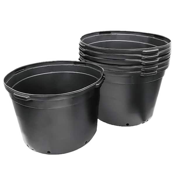 Viagrow 50 Gal. Trade Pot, Black Round Plastic Nursery Garden Pots 171.44 l/6.05 cu. ft./ 45 US Gal. (3-Pack)