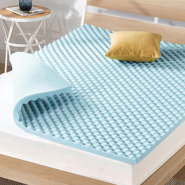 best price mattress 1.5 in. Queen Cooling Gel Egg Crate Memory Foam Mattress Topper