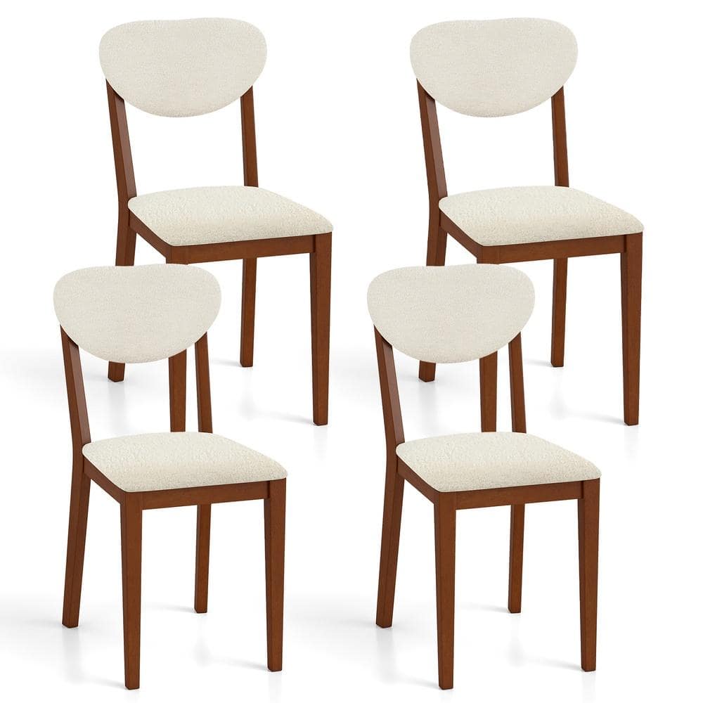 Sherpa Dining Chairs Set of 4 with Rubber Wood Legs for Dining Room-Walnut price history on PriceWatchPro