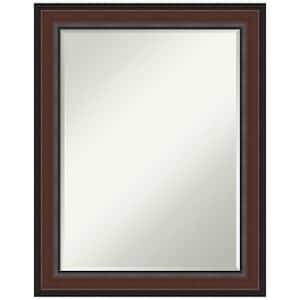 Harvard Walnut 22.5 in. x 28.5 in. Petite Bevel Classic Rectangle Framed Wall Mirror in Cherry