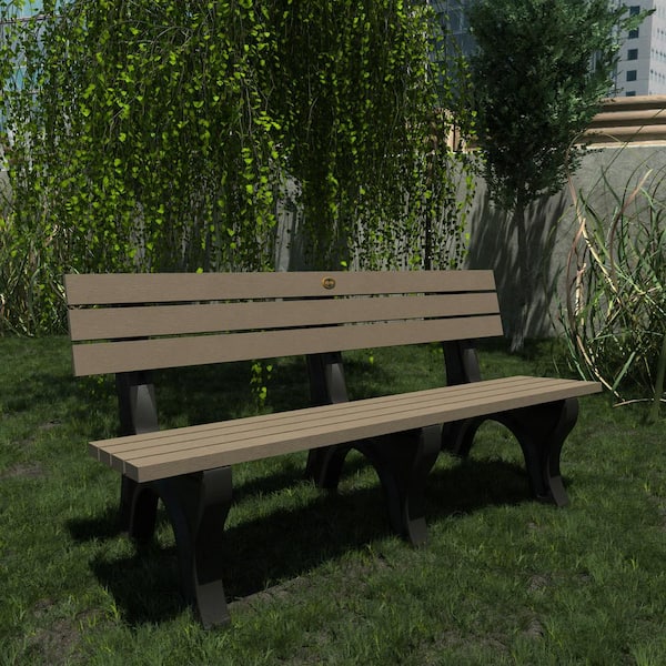 SEQUOIA PROFESSIONAL 6 ft 3-Person Woodland Brown Recylced Plastic Outdoor Bench