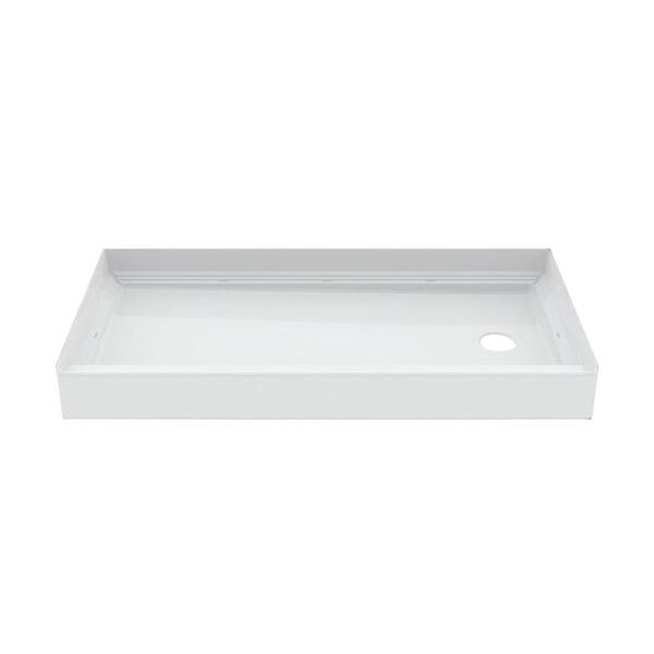 Photo 1 of A2 60 in. x 30 in. Single Threshold Right Drain Shower Base in White