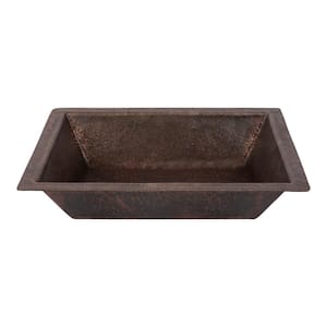 Terra Firma 17 in . Undermount Rectangle Bathroom Sink in Brown Oil Rubbed Bronze Copper