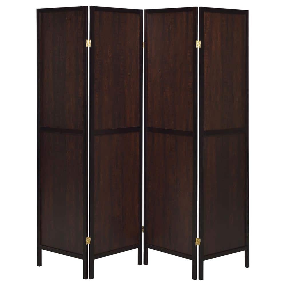 Deepika 70" Brown Tobacco 4-Panel Folding Screen