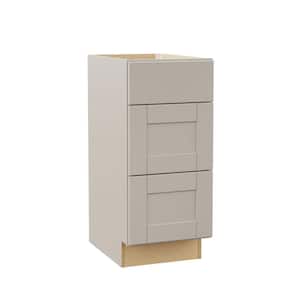 Shaker 15 in. W x 21 in. D x 34.5 in. H Assembled Bath 3-Drawer Base Kitchen Cabinet in Dove Gray