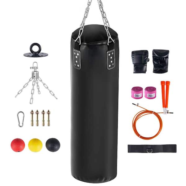 Punching Bag, 4ft. PVC Heavy Boxing Bag Set, for Adults, Punching Bag with Gloves and Chains, Hanging Boxing Bag