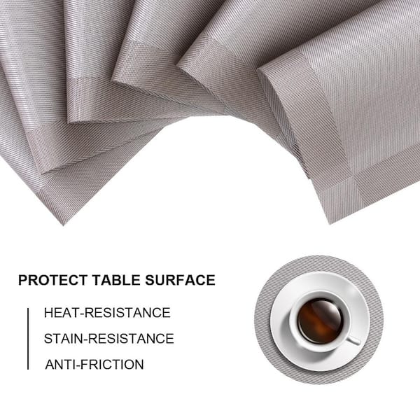 HOMETEX 12 in. x 12 in. Clear Anti-Microbial Vinyl Round Placemats (Set of  2) FPHMTM30RV2 - The Home Depot