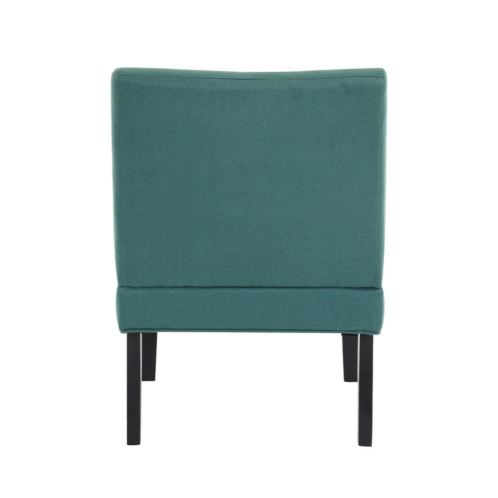 Dark Teal and Matte Black Handcrafted Rubberwood Slipper Chair