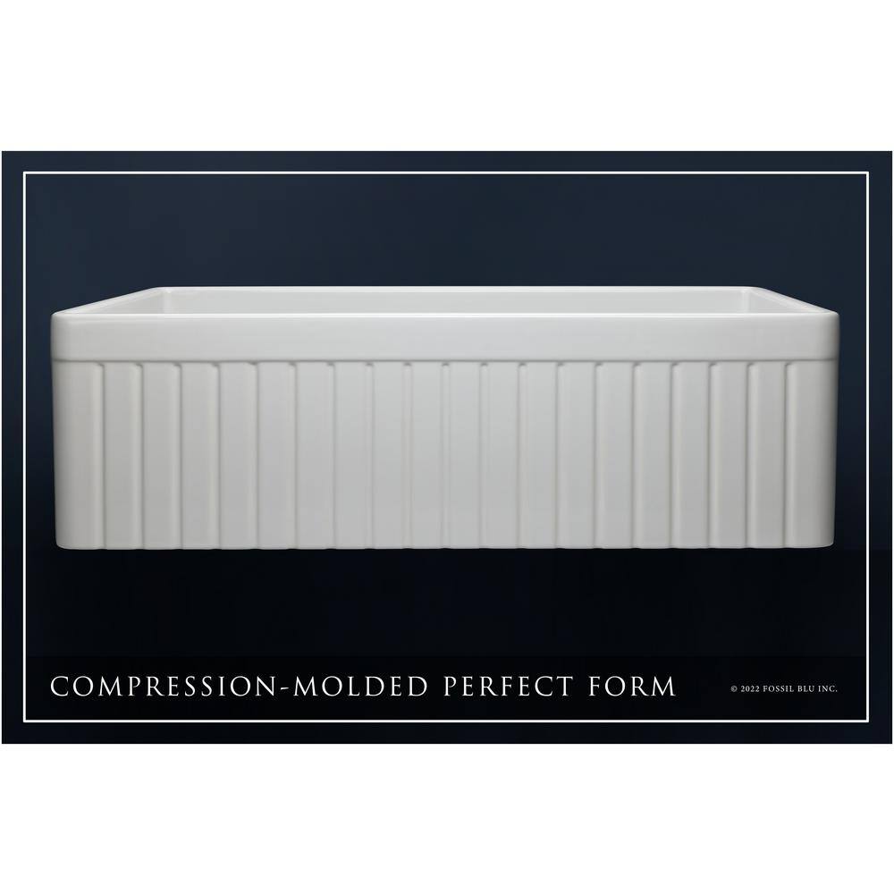 Glossy White Fireclay Farmhouse Apron-Front Sink