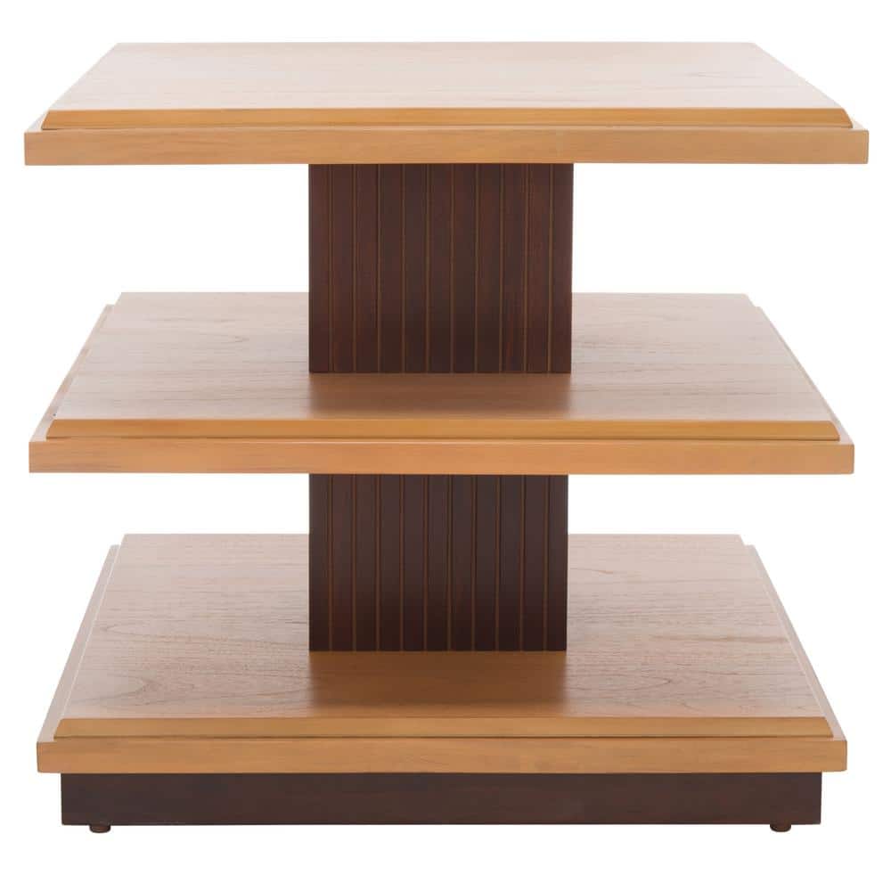Suette 23.6 in. Brown/Black Square Wood End Table with Shelves price history on PriceWatchPro