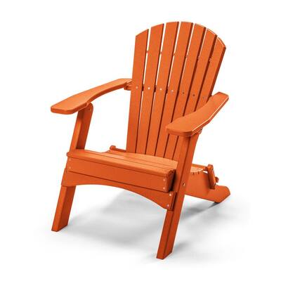 Classic Tangerine Orange Folding Metal Adirondack Chair