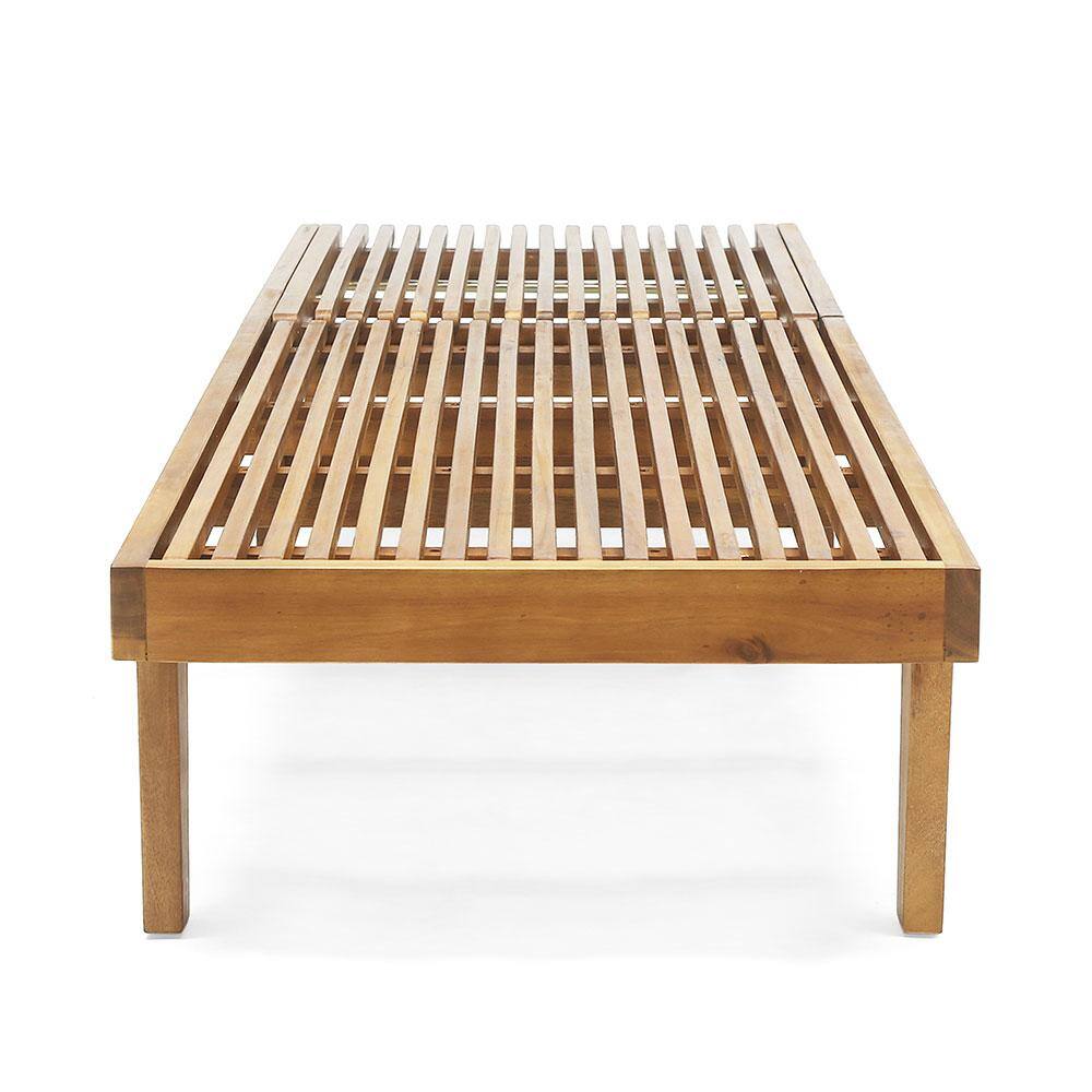 Teak Acacia Wood Adjustable Outdoor Chaise Lounge