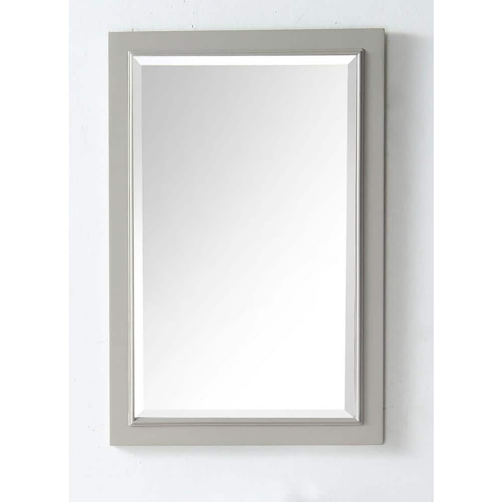 30 in. x 20 in. Framed Wall Mirror in Warm Gray