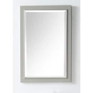 30 in. x 20 in. Framed Wall Mirror in Warm Gray