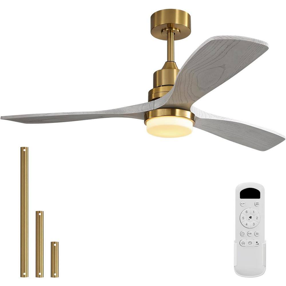 52 in. Indoor/Outdoor Gold Ceiling Fan Integrated LED with Light Kit and Remote Control price history on PriceWatchPro