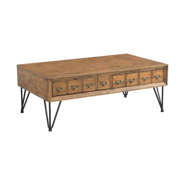 Picket House Furnishings Tanner 48 in. Light Walnut Large Rectangle Wood Coffee Table with Drawers