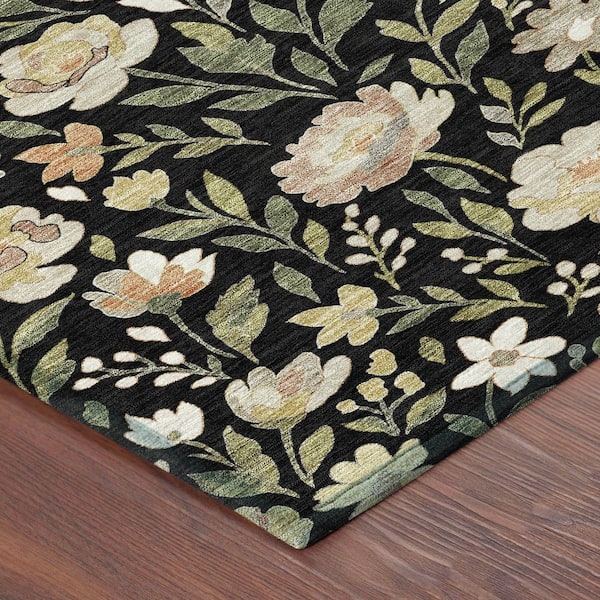 Chantille Machine Washable Indoor/Outdoor Abstract ACN2438 Black 3 ft. x 5 ft. Area Rug
