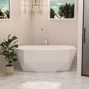 Diamond 67 in. x 31 in. Acrylic Non-Whirlpool Soaking Bathtub with Center Drain in White