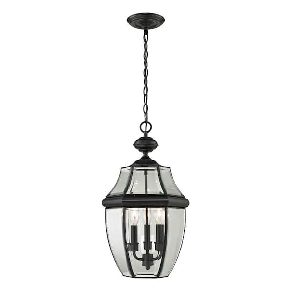 Titan Lighting Ashford 3-Light Black Outdoor Pendant