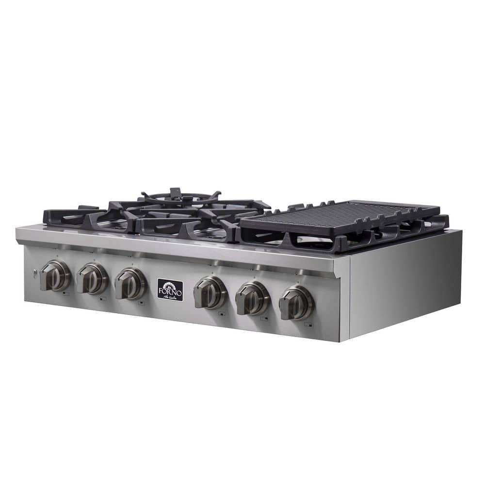 36" Stainless Steel 6 Burner Propane Gas Rangetop