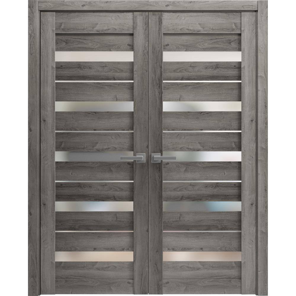 48 in. x 80 in. Nebraska Grey Finished Universal/Reversible Solid MDF Assembly Required Interior Door Kit price history on PriceWatchPro
