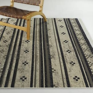 Nikolai Charcoal 5 ft. x 7 ft. Striped Area Rug