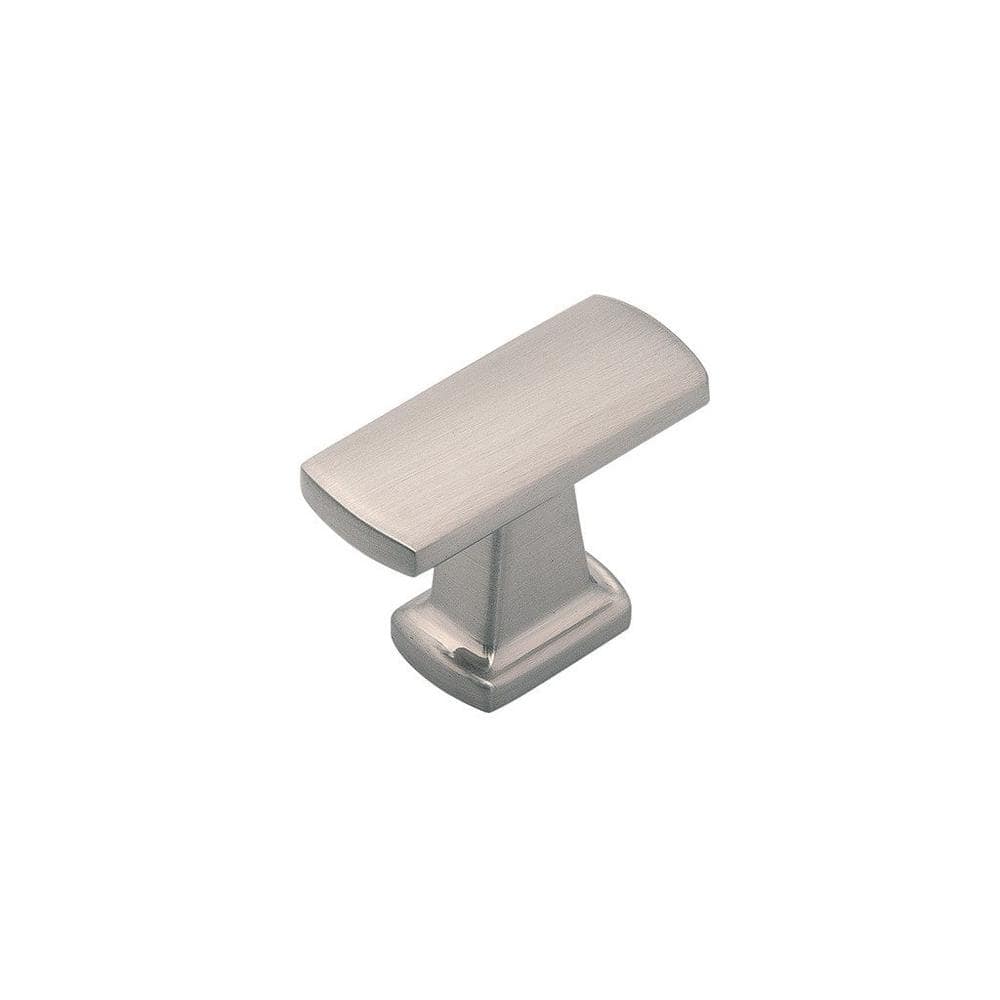 Satin Nickel Rectangular Cabinet Knob with Mounting Hardware