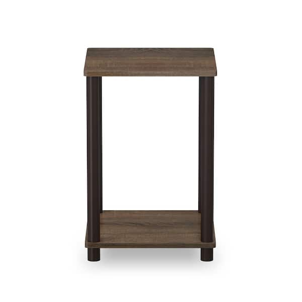 Furinno simplistic walnut brown end 2025 table 2-pack