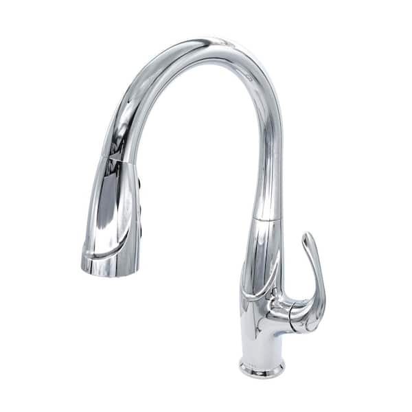 Kauai 1-Handle Pull Down Sprayer Kitchen Faucet in Chrome