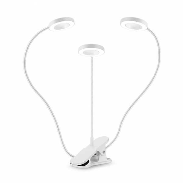 2-in-1 Full Spectrum Indoor Plant Grow Light with 360° Gooseneck, 48 LED, 3 Color Modes, Timer