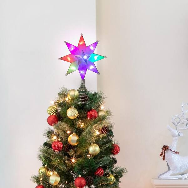 Color Changing Lighted Bethlehem Star Christmas Holiday Tree Topper UL 10 Lights