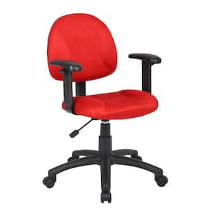HomePro Task Chair Red Microfiber Fabric Ajustable Arms Pnuematic Lift