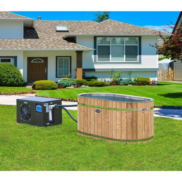 WOODBRIDGE 59 in. 1-Person 0-Jet Standard Cold Plunge Ice Bath Tub/Hot Tub with Chiller and Heater
