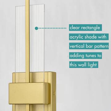 CLAXY 6.3 in. 1 light Gold Modern Wall Sconce with Glass Shade YO-T3324BU-J