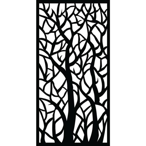 Matrix 0.3 in. x 71 in. x 2.95 ft. Woodland Recycled Plastic Charcoal Decorative Screen (3-Piece per Bundle)