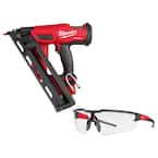 M18 FUEL 18-Volt Lithium-Ion Brushless Cordless Gen II 15GA Finish Nailer Tool-Only w/Clear Anti Scratch Safety Glasses