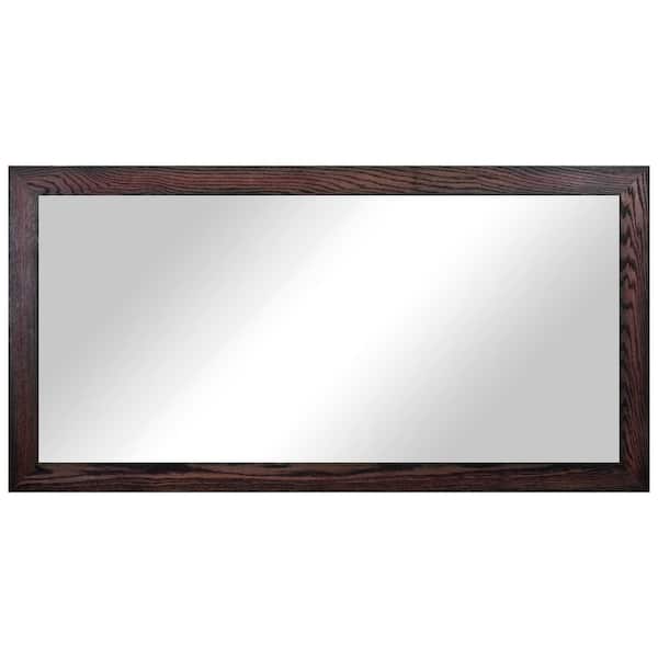 3 in Black Cherry Frame (62 in. W x 33 in. H) Oak Hardwood Rectangle Wall Mirror