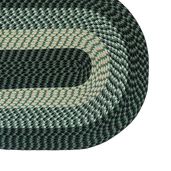 Alpine Collection 3-Piece Hunter Stripe Braid Rug Set - (36 in. x 54 in. : 18 in. x 54 in. : 18 in. x 28 in.)
