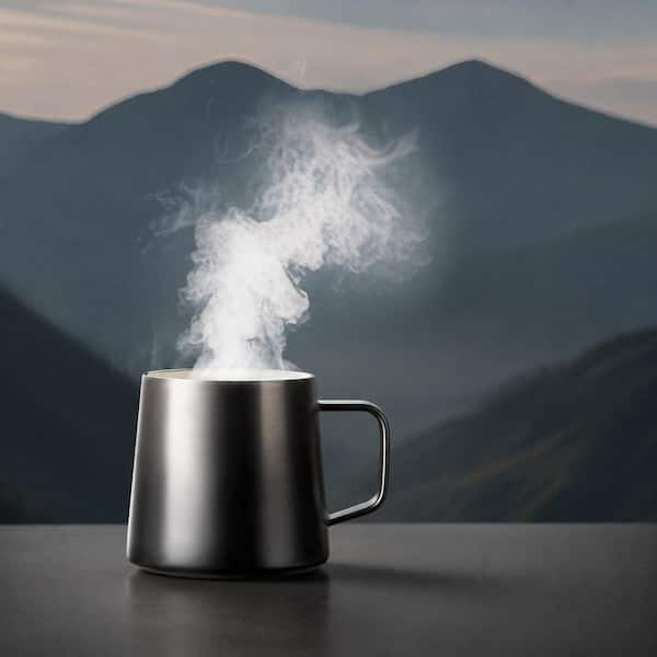Stainless Steel 12 oz Insulated Coffee Mug with Handle, Ceramic