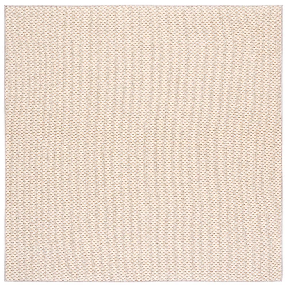SAFAVIEH Natural Fiber 6 ft. x 6 ft. Creme Woven Solid Spotted Square ...