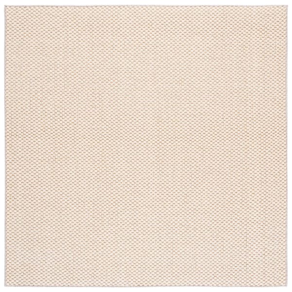 SAFAVIEH Natural Fiber 6 ft. x 6 ft. Creme Woven Solid Spotted Square ...