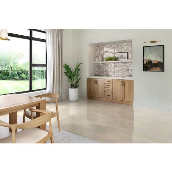 EMSER TILE La Vie Cream 11.81 in. x 11.93 in. x 6mm Glass Mesh