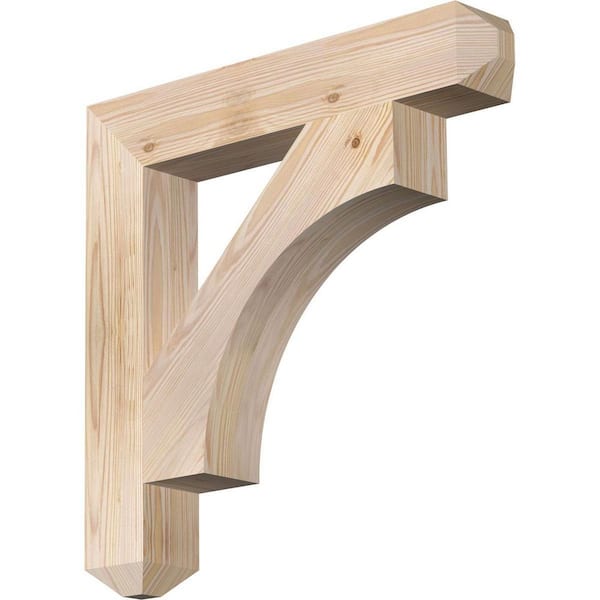 Ekena Millwork 3.5 in. x 22 in. x 22 in. Douglas Fir Westlake Craftsman Smooth Bracket