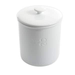 Our Table Simply White 132 oz. Porcelain Word Cookie Jar with Air Tight Lid