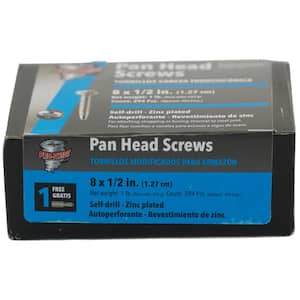 #8 x 1/2 in. #2 Phillips Pan Head Coarse Thread Drywall Screws 1 lb. Box