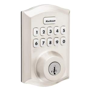 Home Connect 620 Satin Nickel Keypad Traditional Smart Lock Deadbolt with Z-Wave Technology, Compatible with Ring Alarm