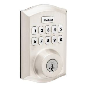 Home Connect 620 Keypad 869 Traditional Satin Nickel Connected Smart Lock Deadbolt with Z-Wave-700 Feat SmartKey