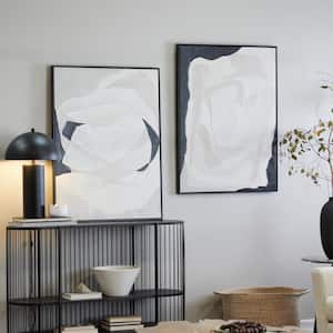 2- Panel Abstract Framed Wall Art with Black Frame 40 in. x 30 in.