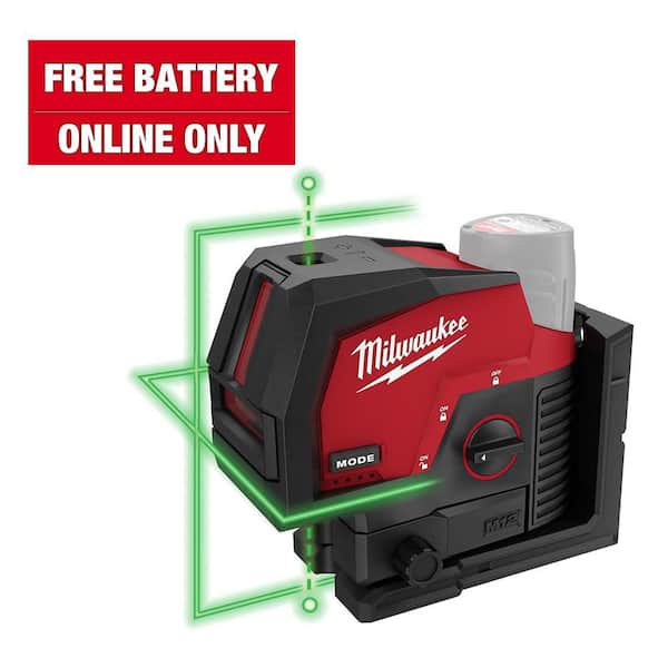 M12 12-Volt Lithium-Ion Cordless Green 125 ft. Cross Line and Plumb Points Laser Level (Tool-Only)