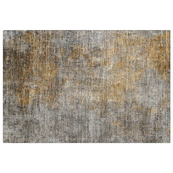 Dream Shag Premium Machine Washable Abstract ADS593 Gray 2 ft. x 3 ft. Accent Rug